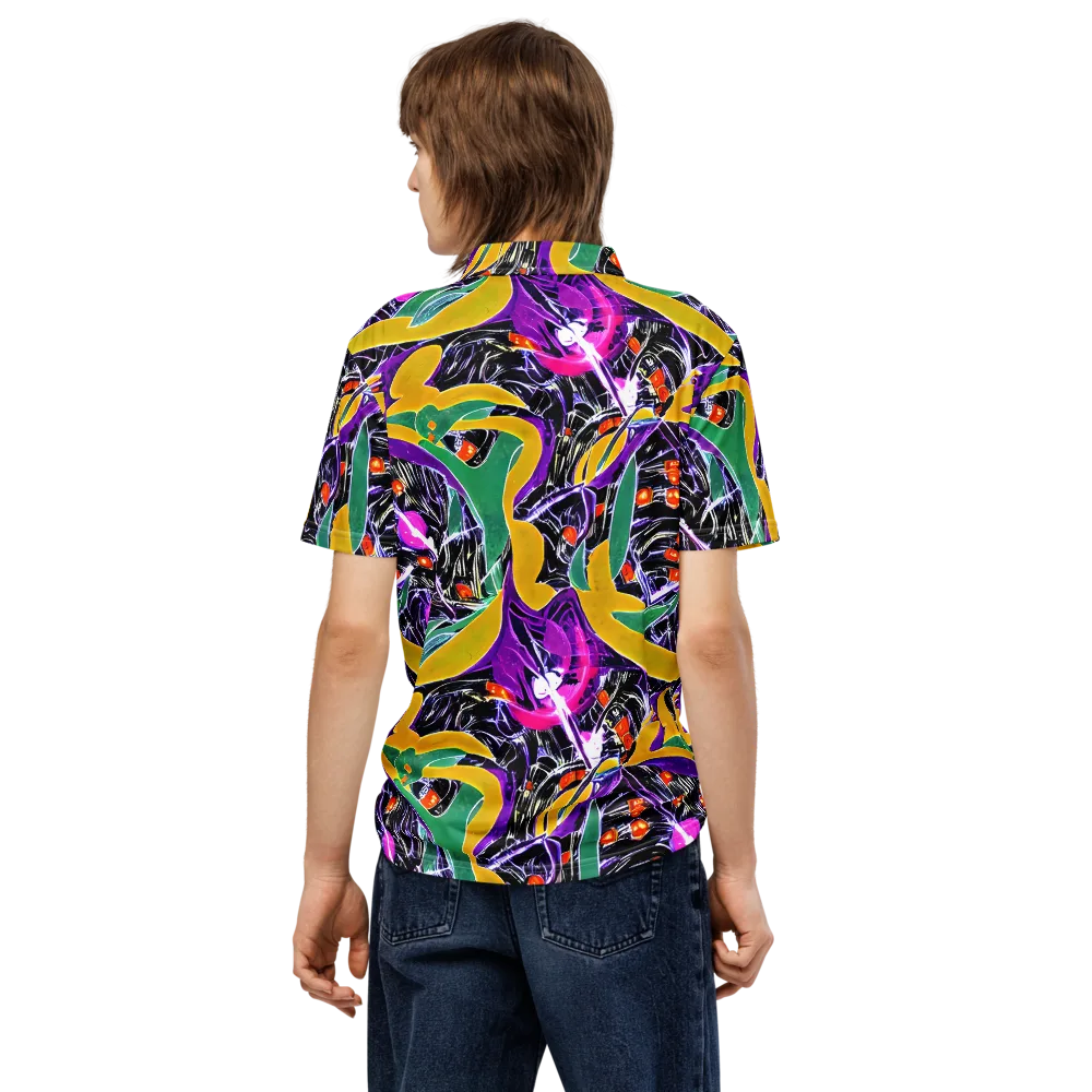 Lacquer Bloom on Men's Slim Fit Polo Shirt — Back
