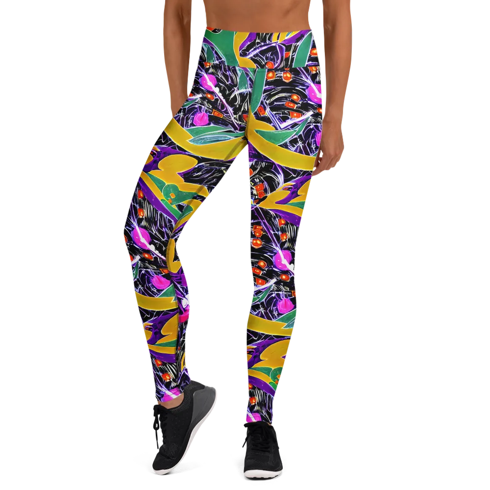 Lacquer Bloom on Yoga Leggings — Front