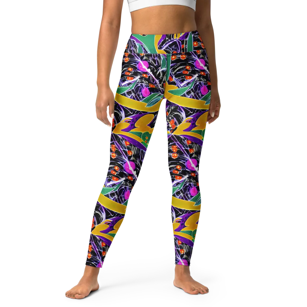 Lacquer Bloom on Yoga Leggings — Front