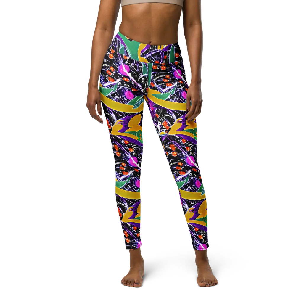 Lacquer Bloom on Yoga Leggings — Front