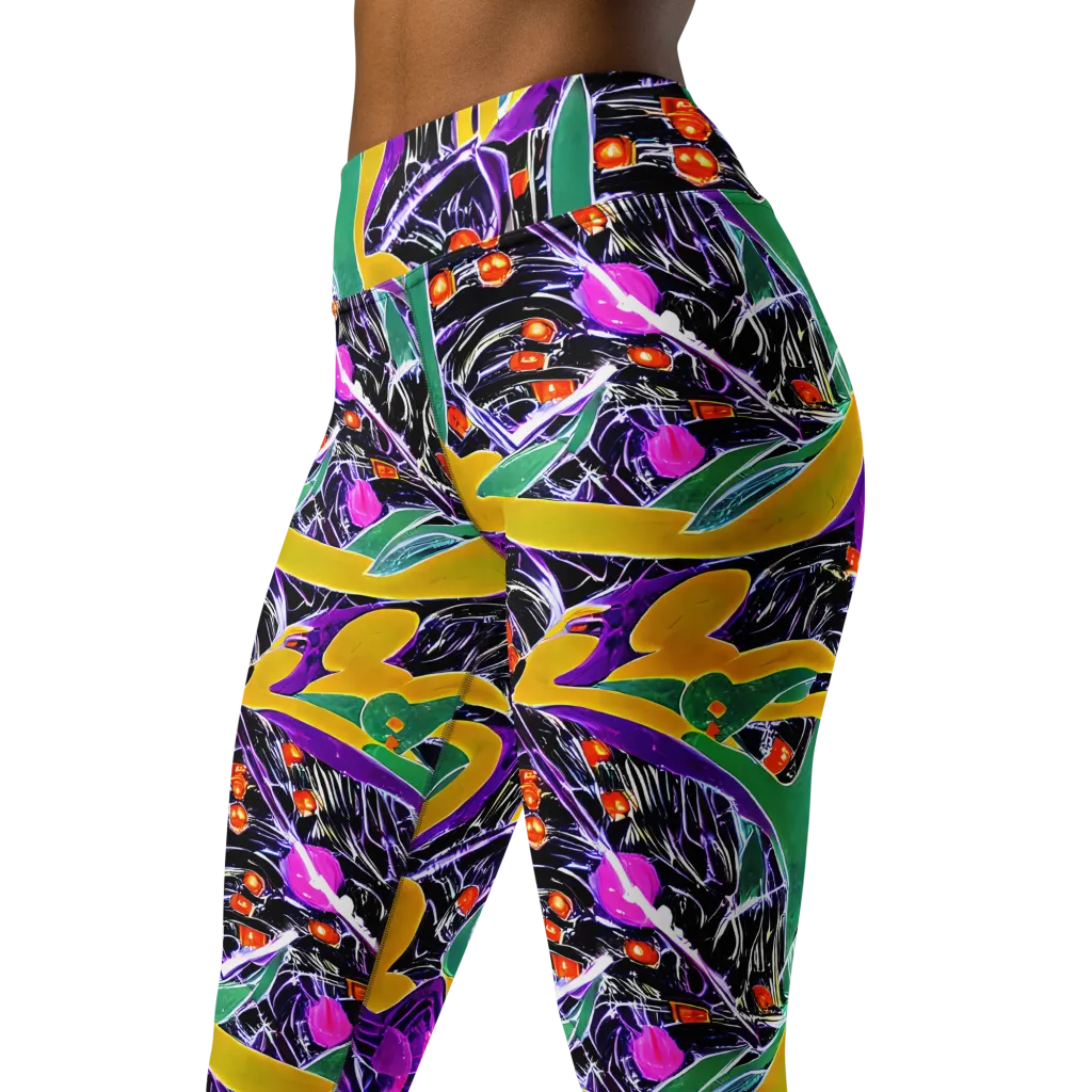 Lacquer Bloom on Yoga Leggings — Left Front