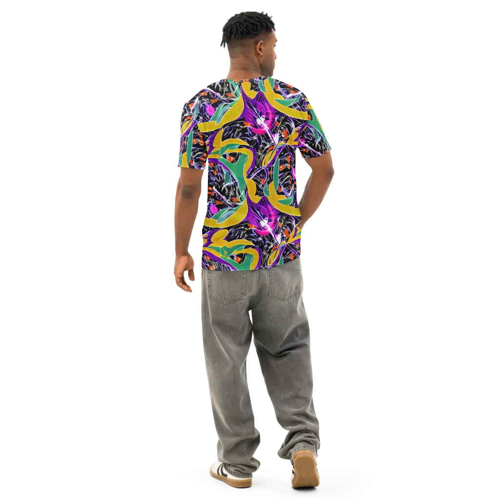 Lacquer Bloom on Men's Cotton Crew Neck T-Shirt — Back