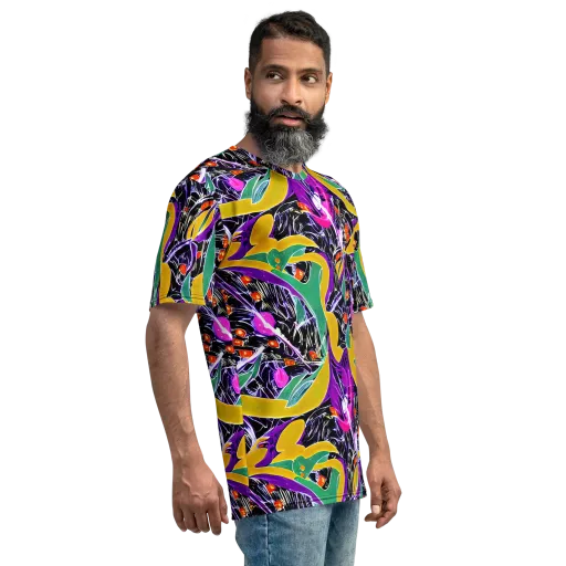 Lacquer Bloom on a Men's Crew Neck T-Shirt