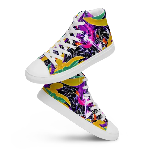 Lacquer Bloom on a Men's High Top Canvas Shoes
