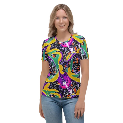 Lacquer Bloom on a Women's Crew Neck T-Shirt