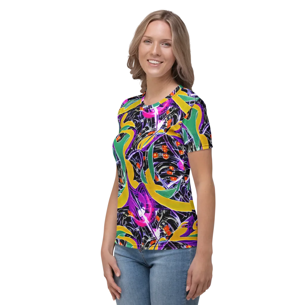 Lacquer Bloom on Women's Crew Neck T-Shirt — Left
