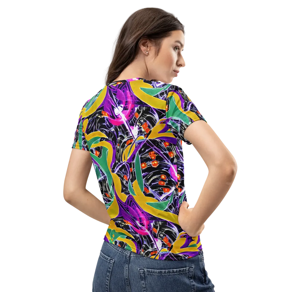 Lacquer Bloom on Women's Crew Neck T-Shirt — Back