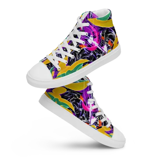 Lacquer Bloom on a Women's High Top Canvas Shoes