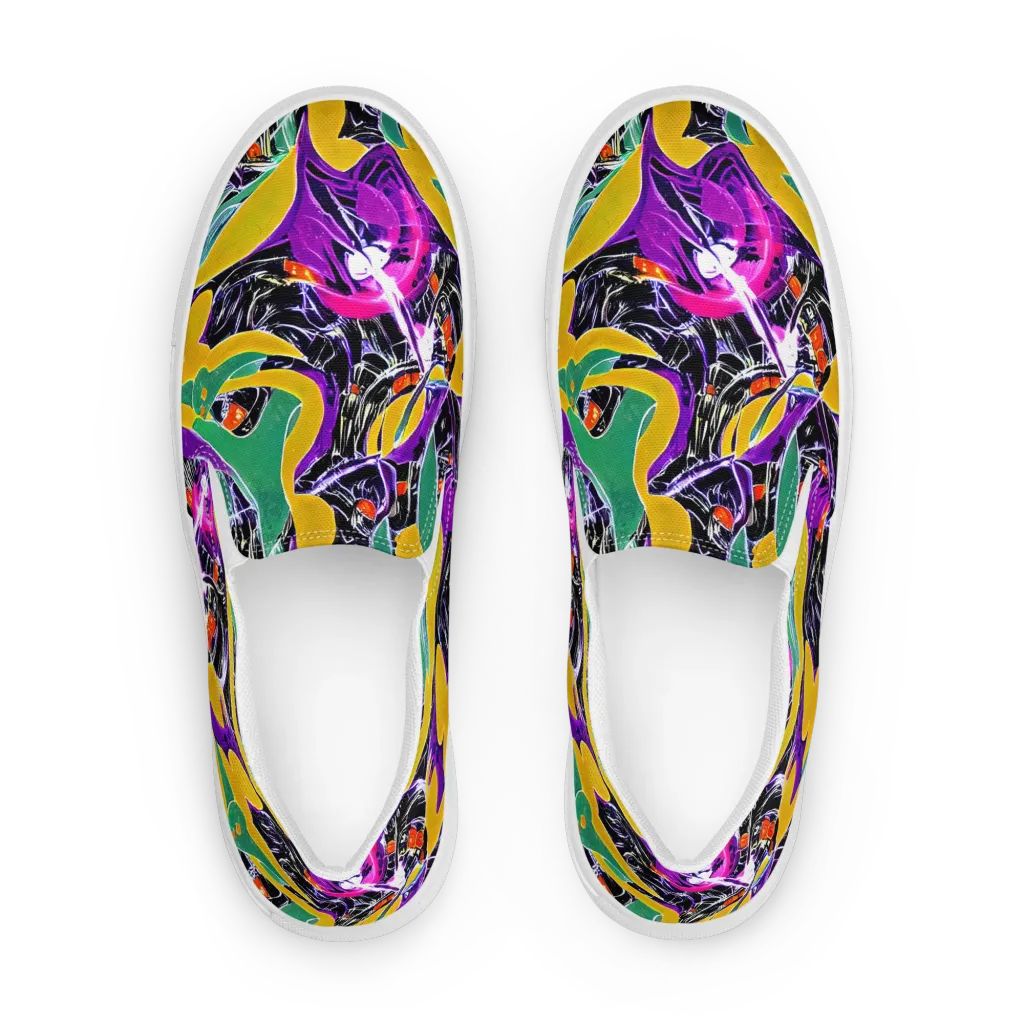 Lacquer Bloom on Men's Slip-On Canvas Shoes — Front