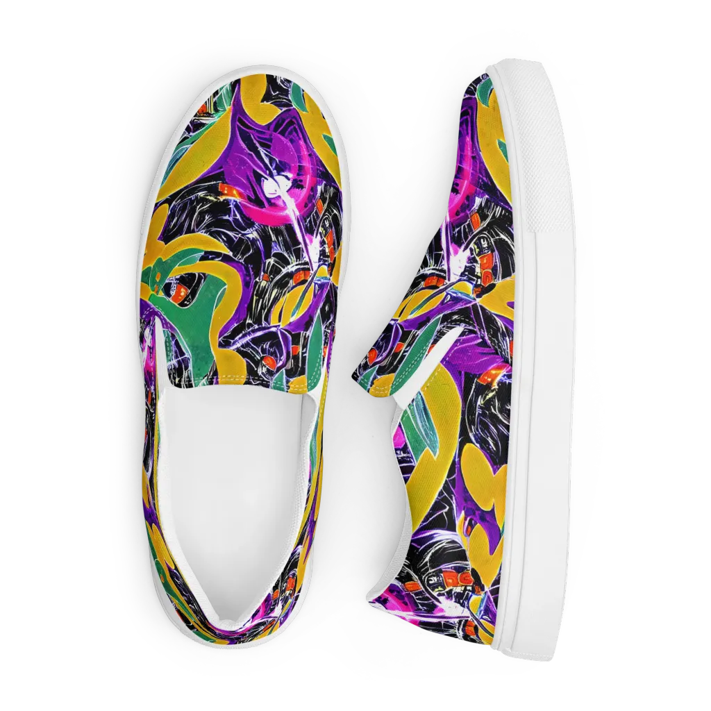 Lacquer Bloom on Men's Slip-On Canvas Shoes — Front