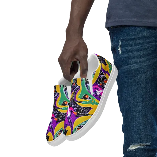 Lacquer Bloom on a Men's Slip-On Canvas Shoes