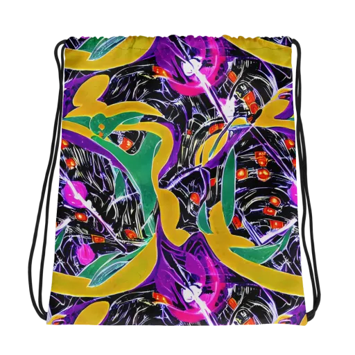 Lacquer Bloom on a Drawstring Bag