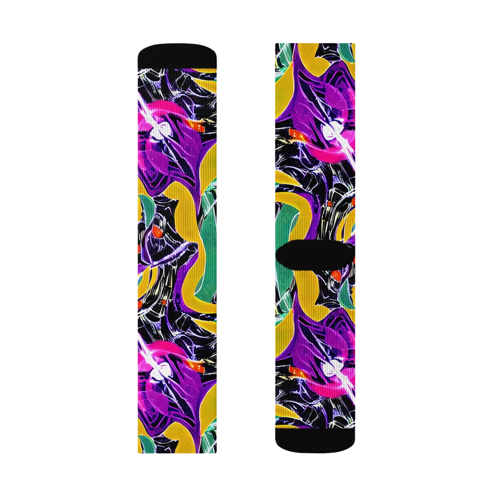 Lacquer Bloom on Socks — Left Sock