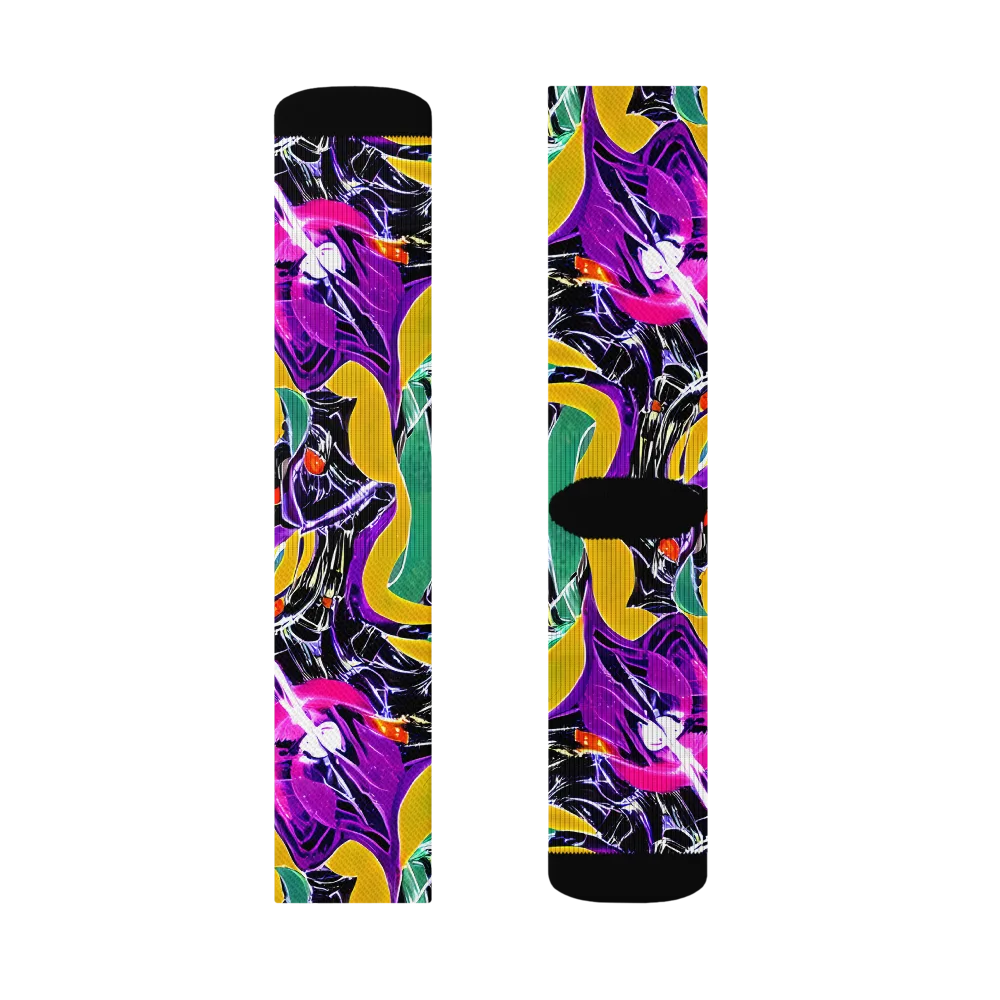 Lacquer Bloom on Socks — Right Sock