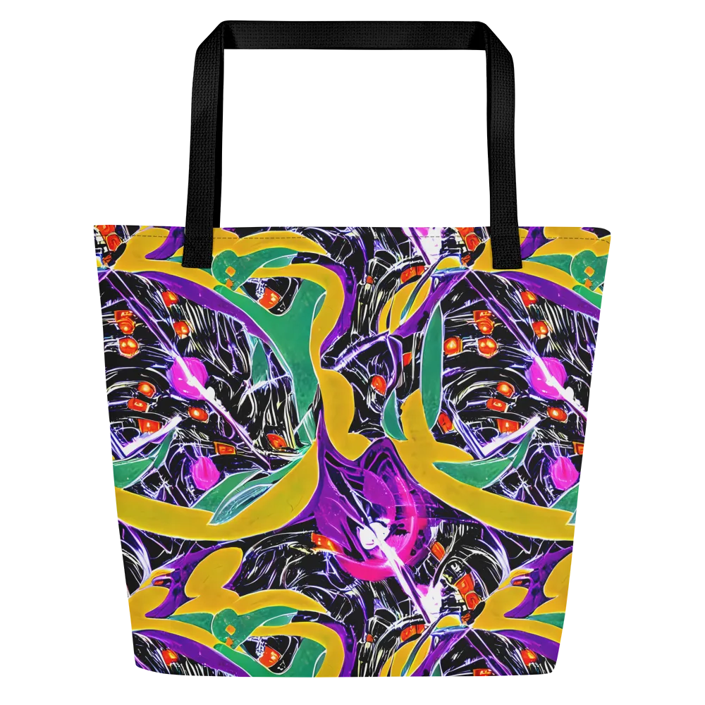 Lacquer Bloom on Large Tote Bag W/ Pocket — Front