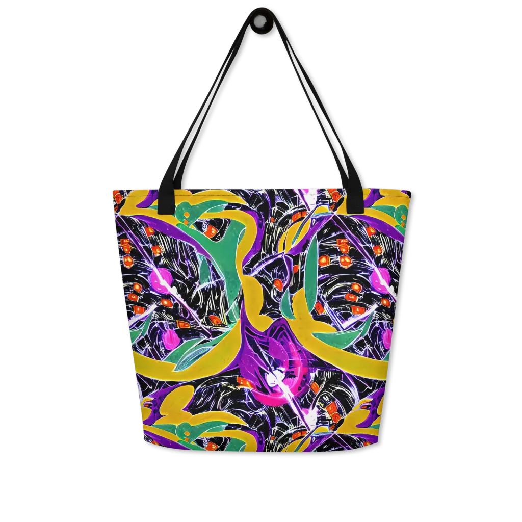 Lacquer Bloom on Large Tote Bag W/ Pocket — Front