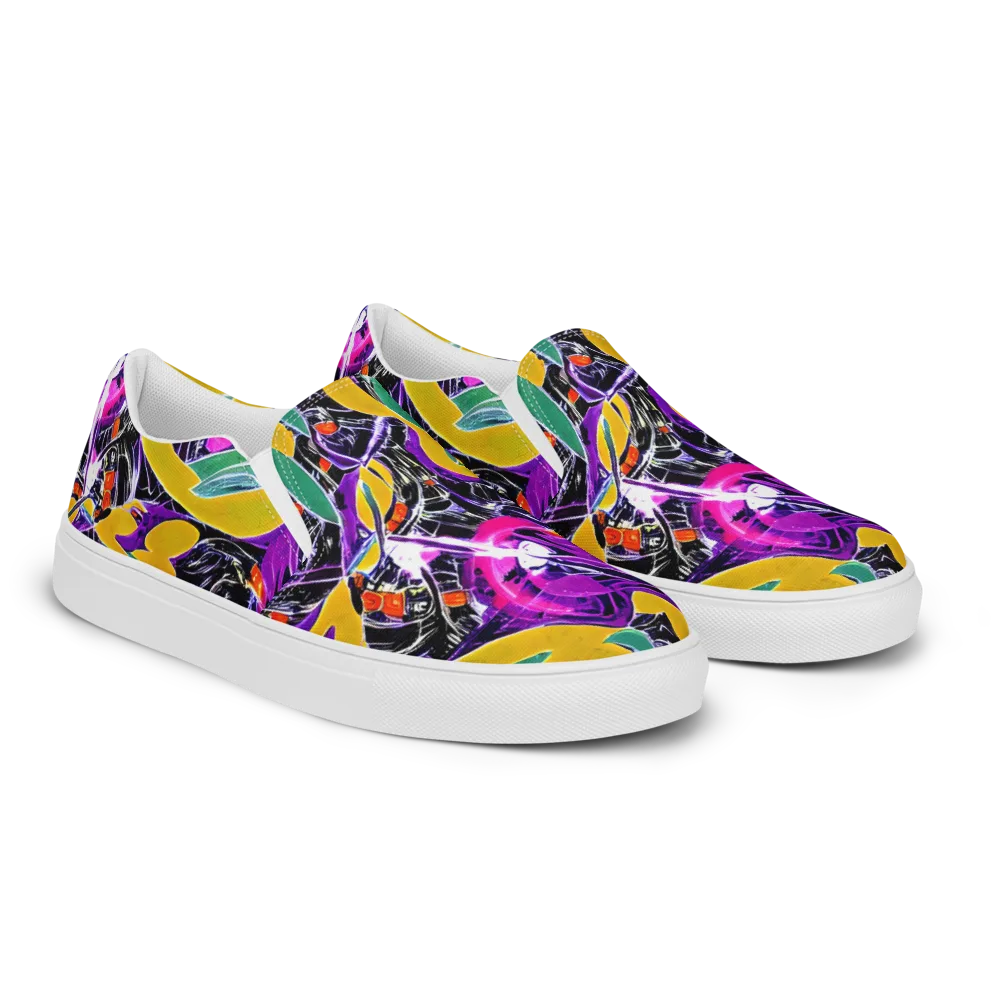 Lacquer Bloom on Women's Slip-On Canvas Shoes — Right Front