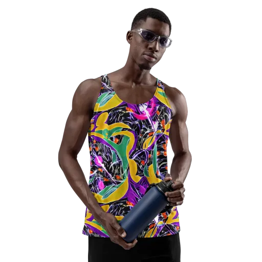 Lacquer Bloom on a Men's Tank Top