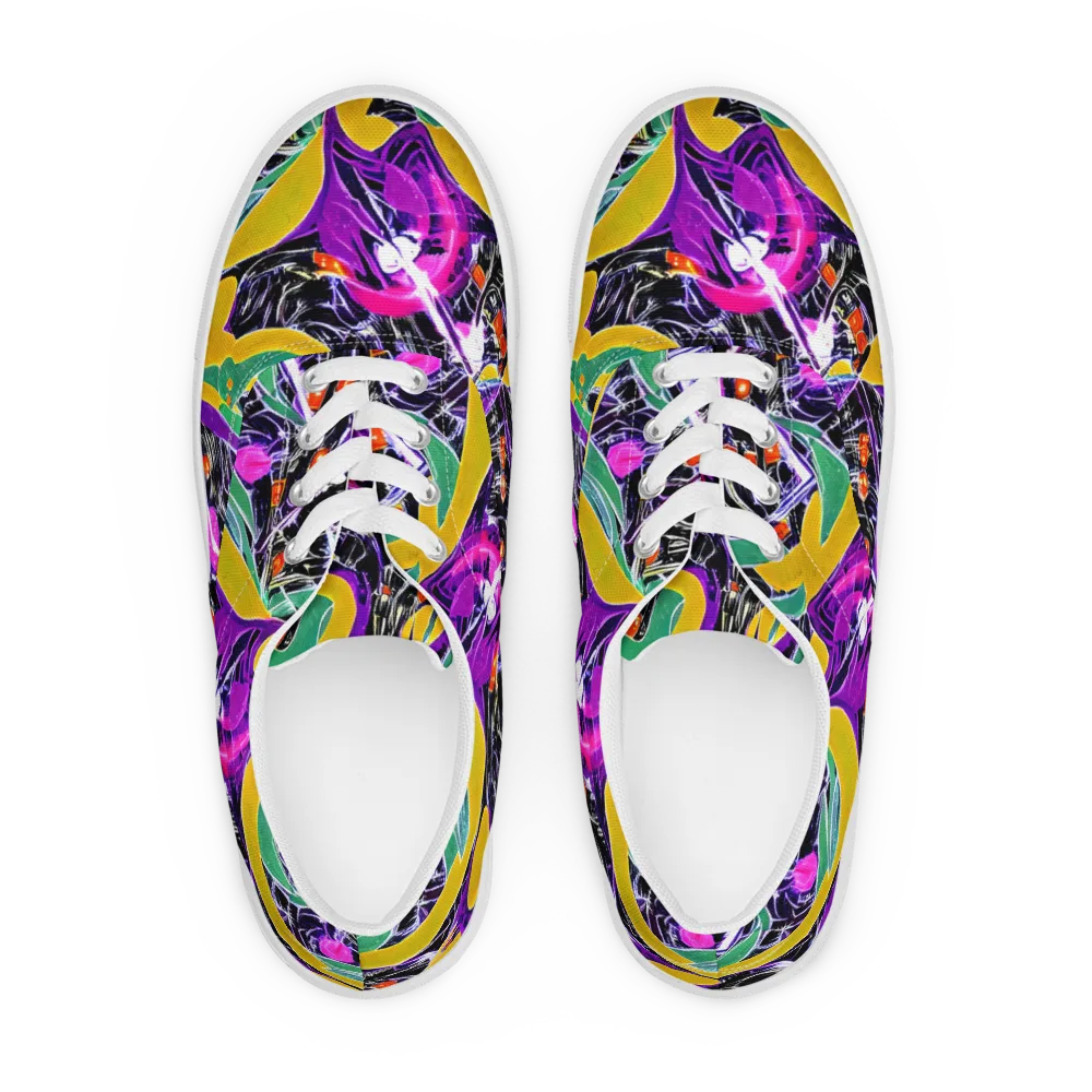 Lacquer Bloom on Men's Lace-Up Canvas Shoes — Front
