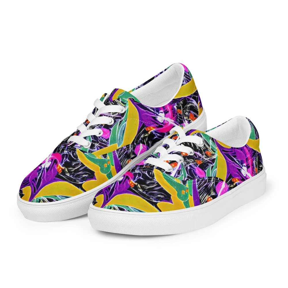 Lacquer Bloom on Men's Lace-Up Canvas Shoes — Left Front
