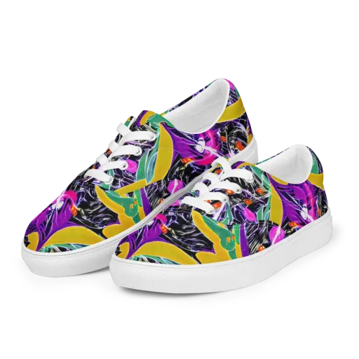 Lacquer Bloom on a Men's Lace-Up Canvas Shoes