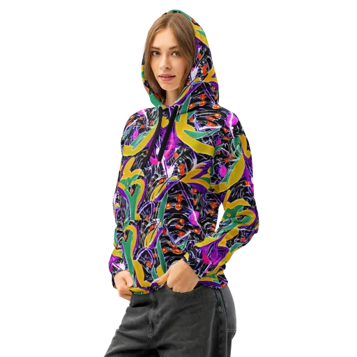 Lacquer Bloom on a Cotton Hoodie