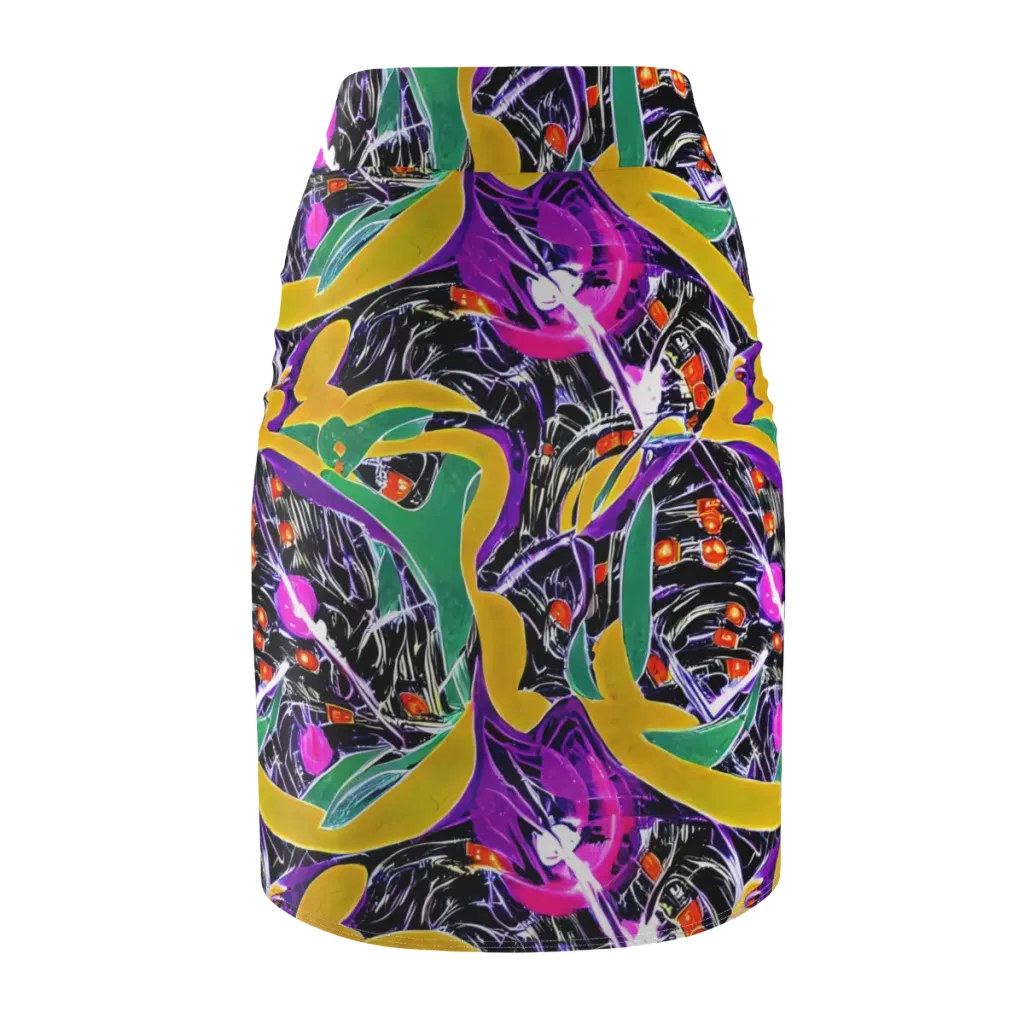 Lacquer Bloom on Pencil Skirt — Back