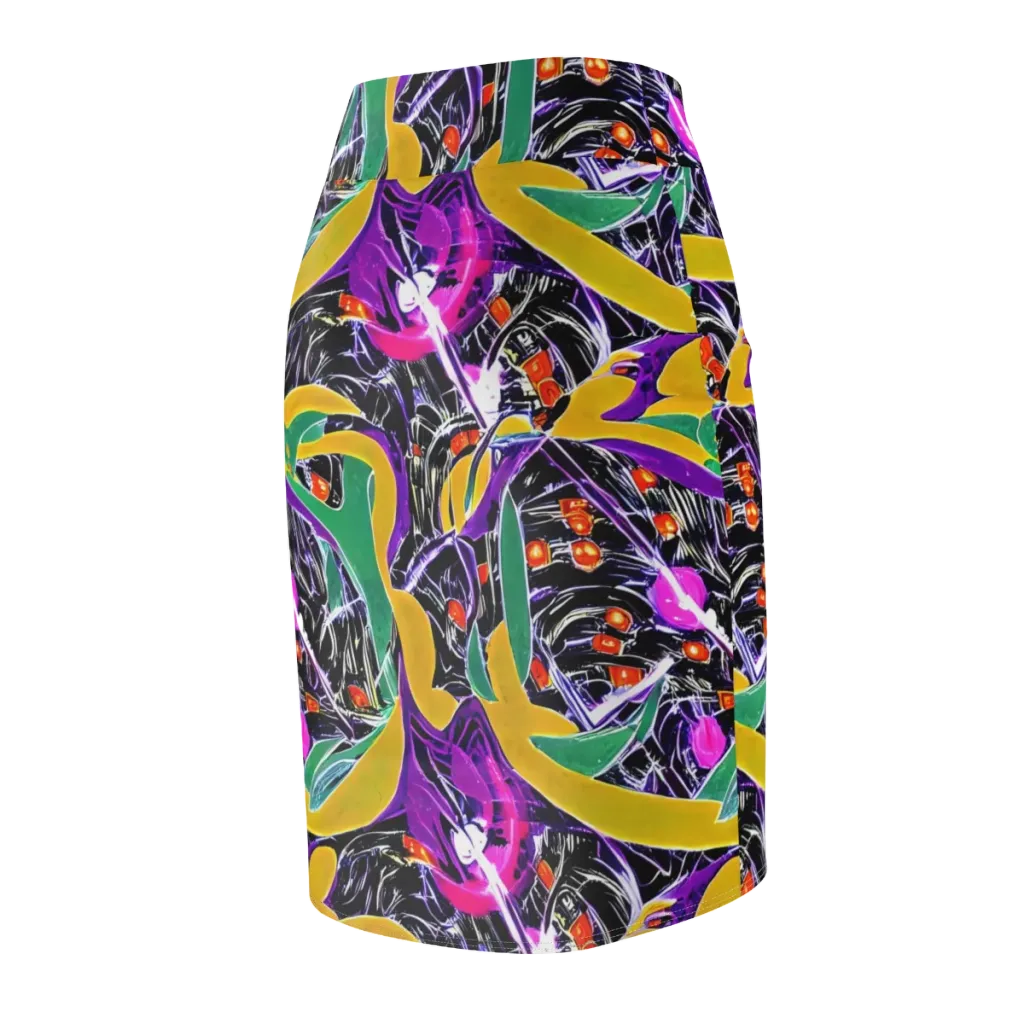 Lacquer Bloom on Pencil Skirt — Back Side