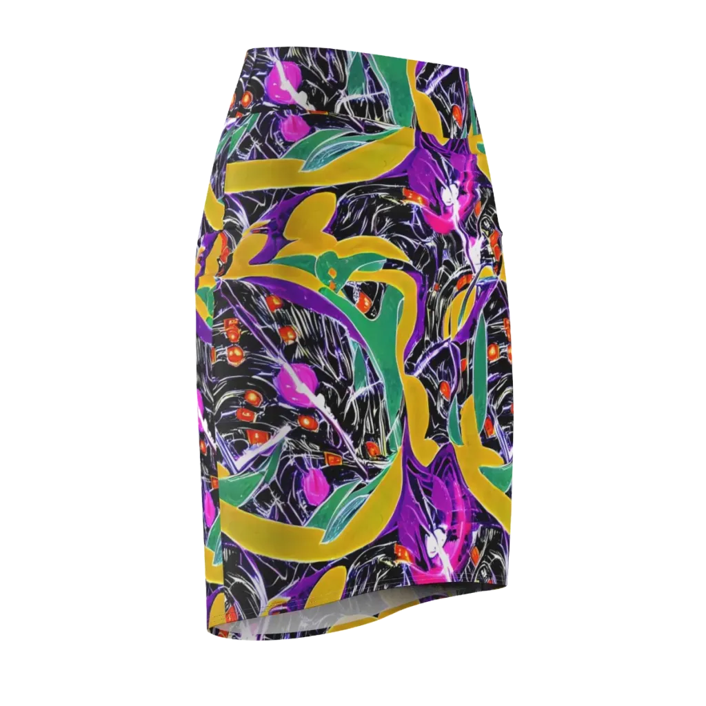 Lacquer Bloom on Pencil Skirt — Front Side