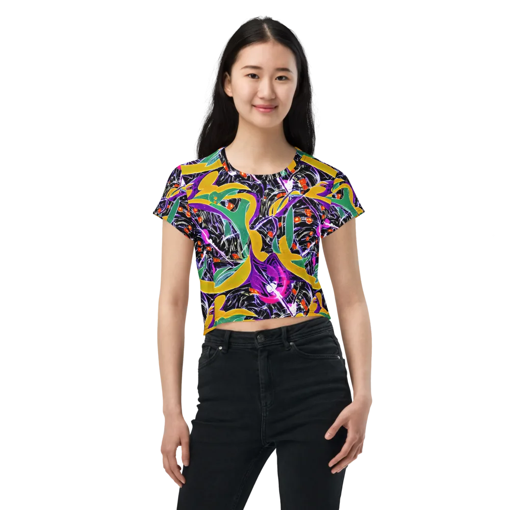Lacquer Bloom on Crop Tee — Front