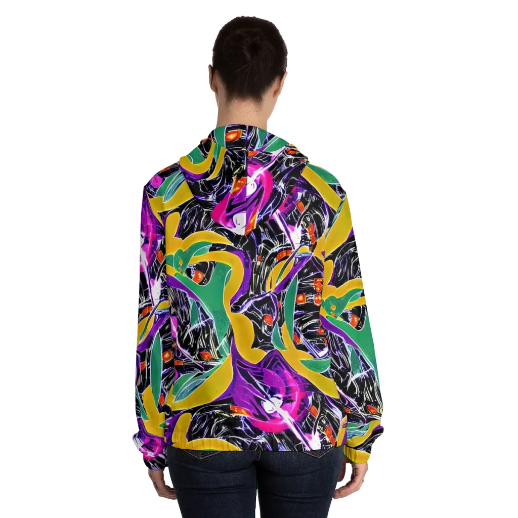 Lacquer Bloom on Women's Full-Zip Hoodie — Back On Person
