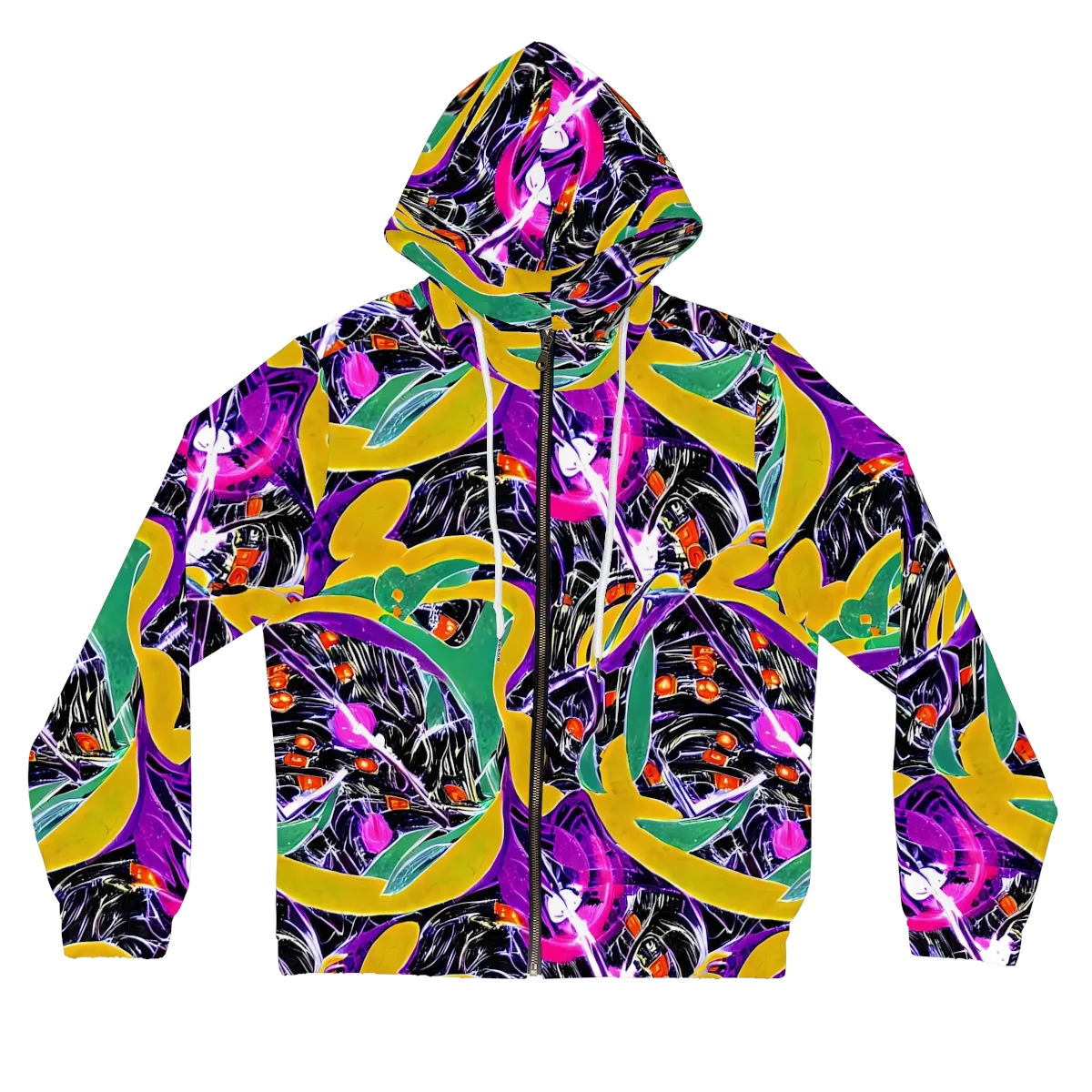 Lacquer Bloom on Women's Full-Zip Hoodie — Front