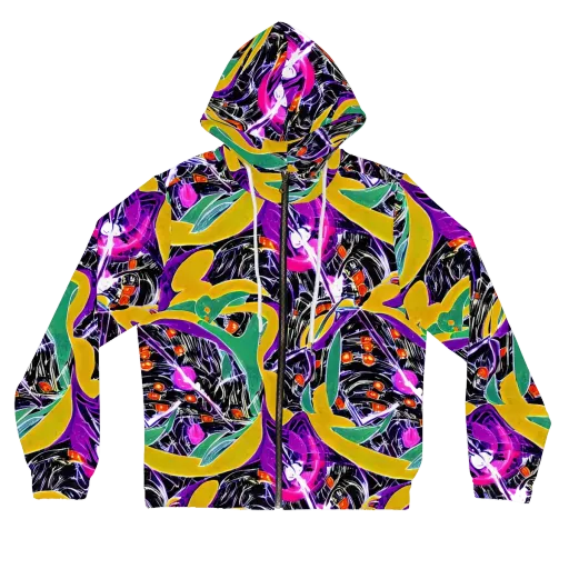 Lacquer Bloom on a Women's Full-Zip Hoodie
