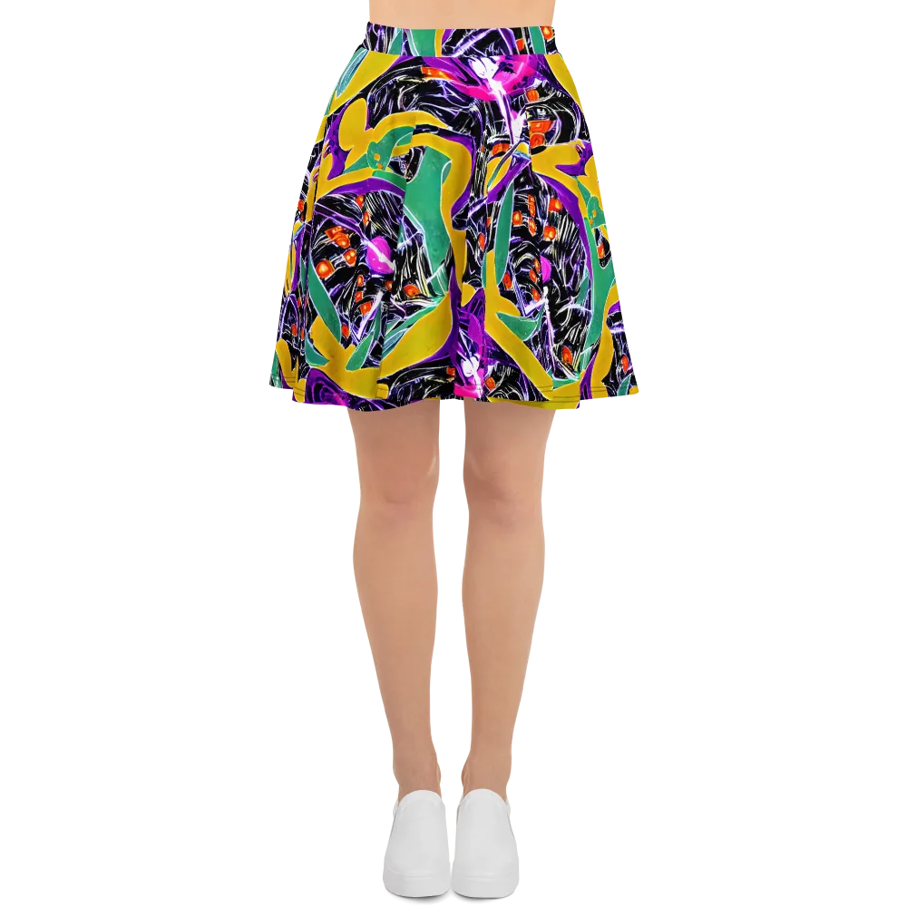 Lacquer Bloom on Skater Skirt — Front