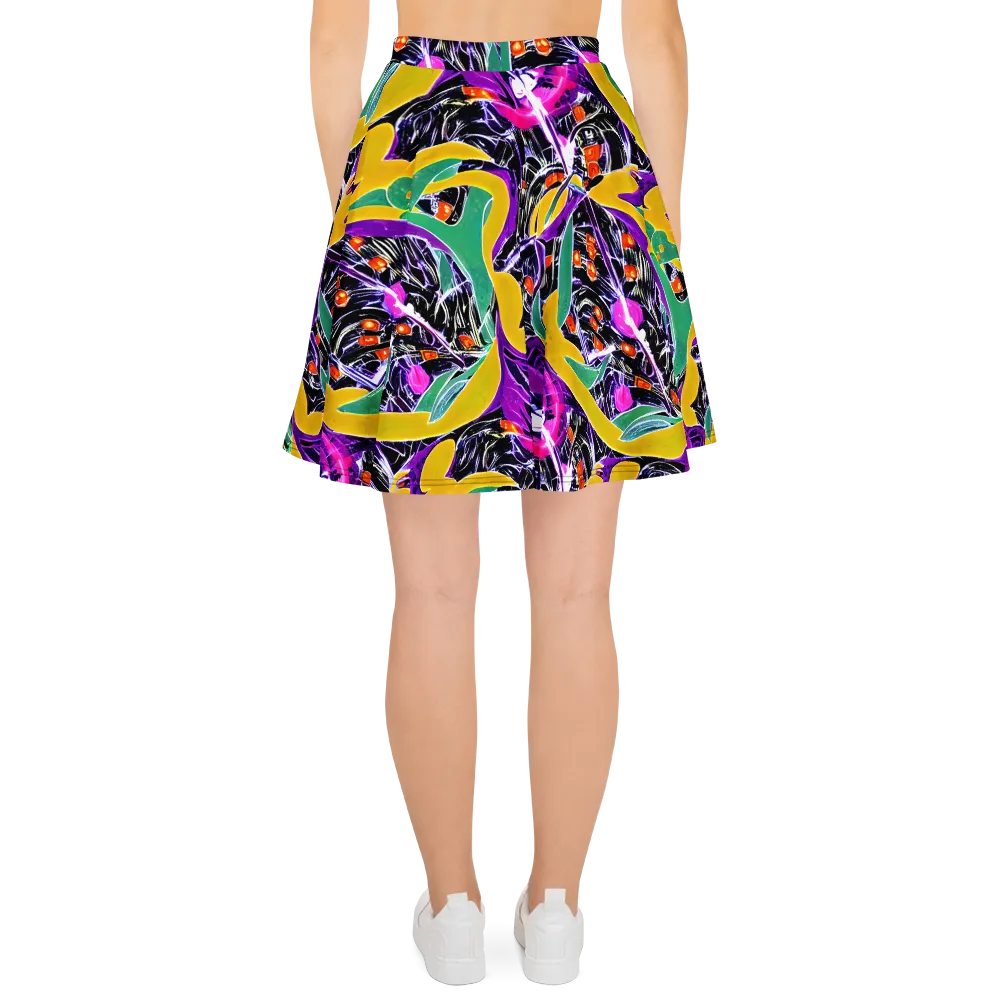 Lacquer Bloom on Skater Skirt — Back
