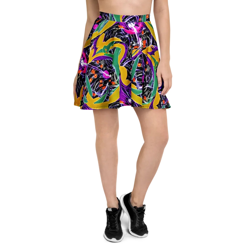 Lacquer Bloom on Skater Skirt — Front