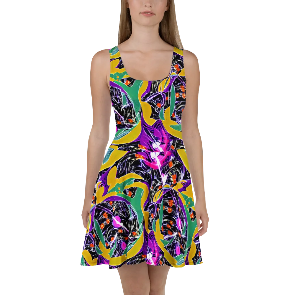Lacquer Bloom on Skater Dress — Front