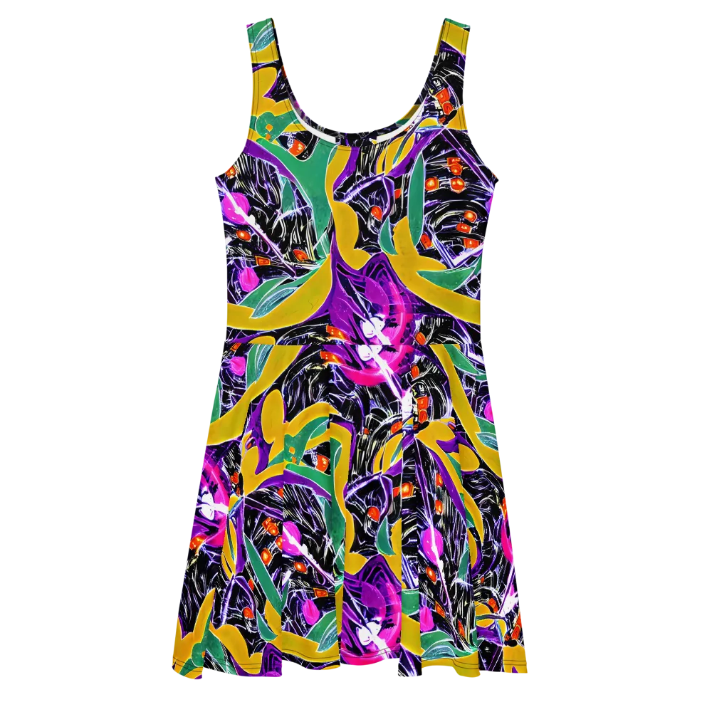 Lacquer Bloom on Skater Dress — Front