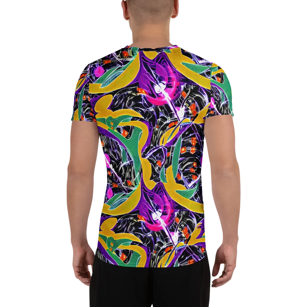 Lacquer Bloom on Men's Athletic T-Shirt — Back