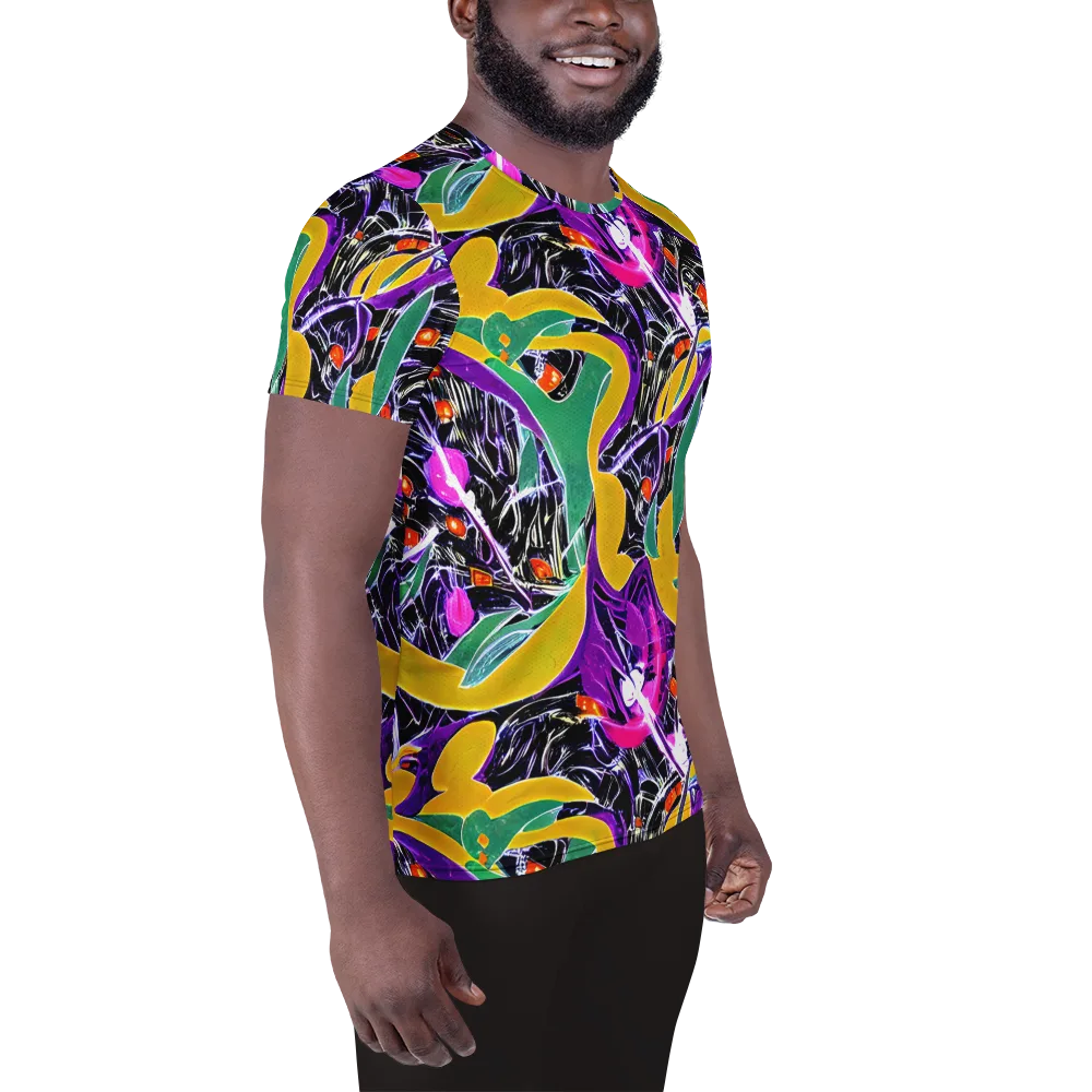 Lacquer Bloom on Men's Athletic T-Shirt — Right