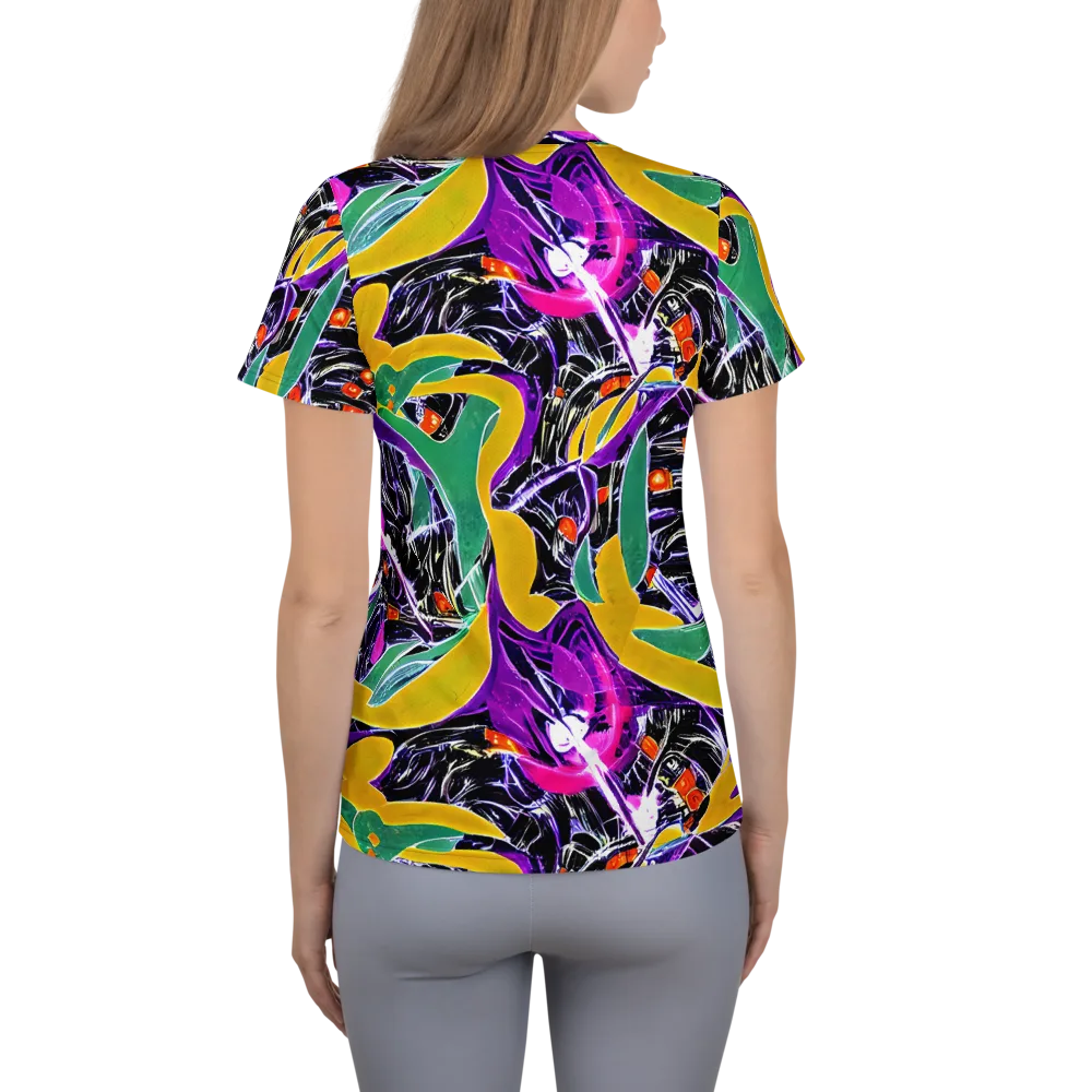 Lacquer Bloom on Women's Athletic T-Shirt — Back