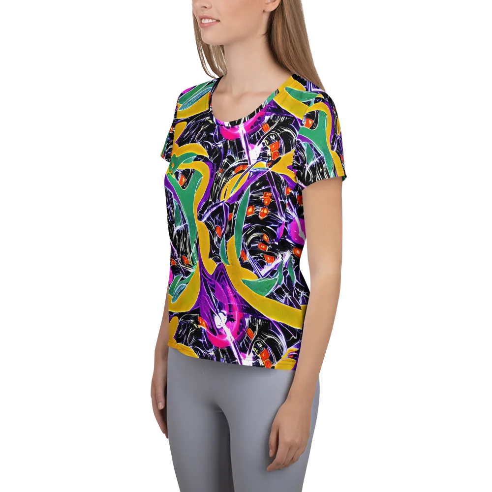 Lacquer Bloom on Women's Athletic T-Shirt — Left