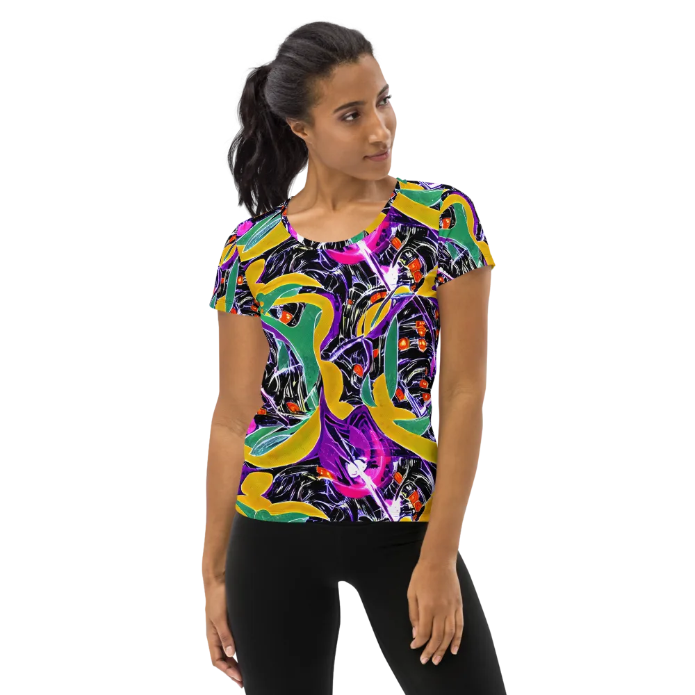 Lacquer Bloom on Women's Athletic T-Shirt — Front