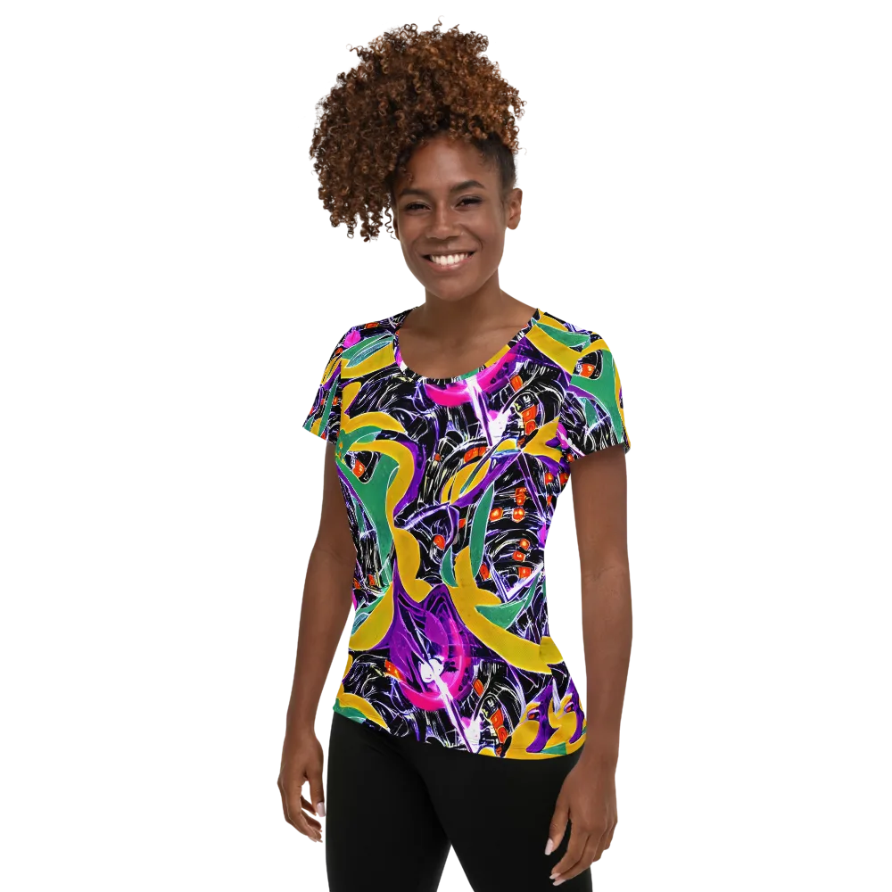 Lacquer Bloom on Women's Athletic T-Shirt — Left