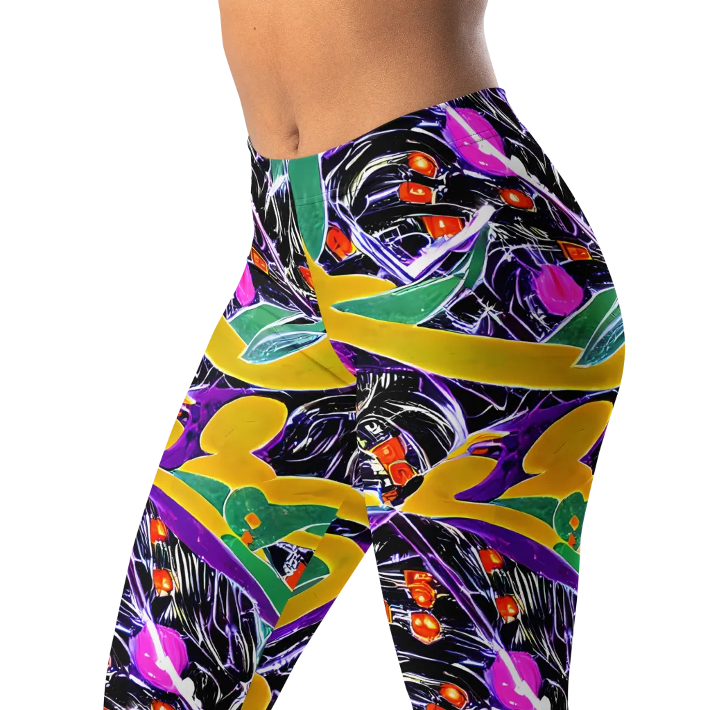 Lacquer Bloom on Leggings — Left Front