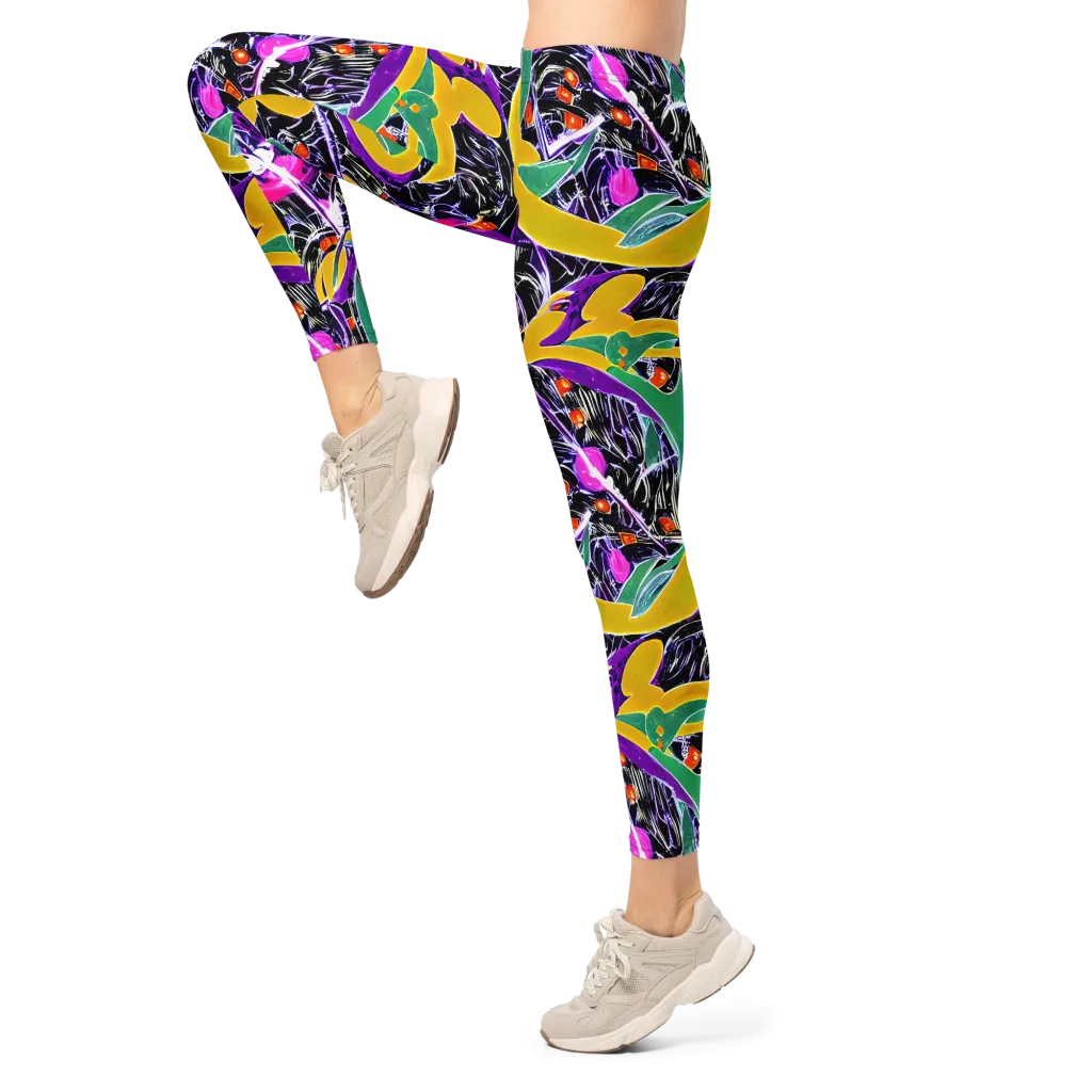 Lacquer Bloom on Leggings — Left