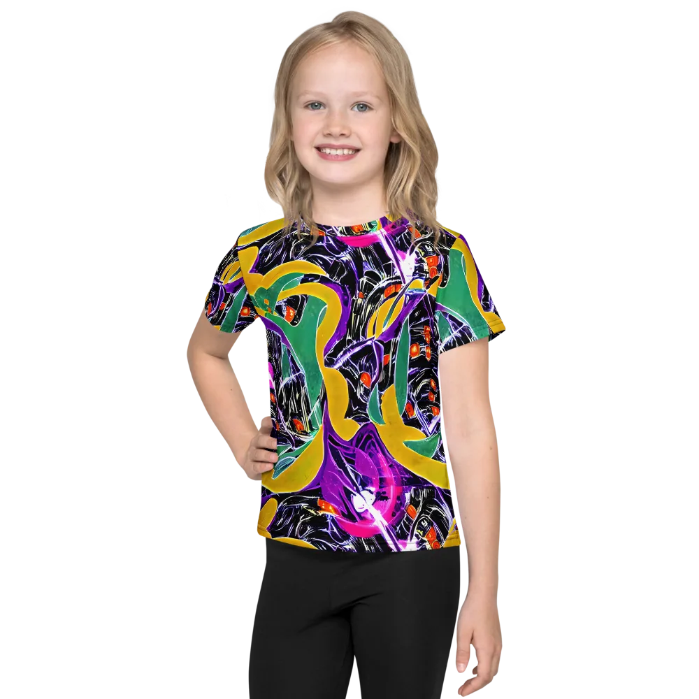 Lacquer Bloom on Kids Crew Neck T-Shirt — Front