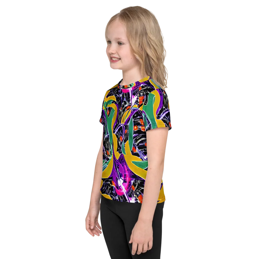 Lacquer Bloom on Kids Crew Neck T-Shirt — Left