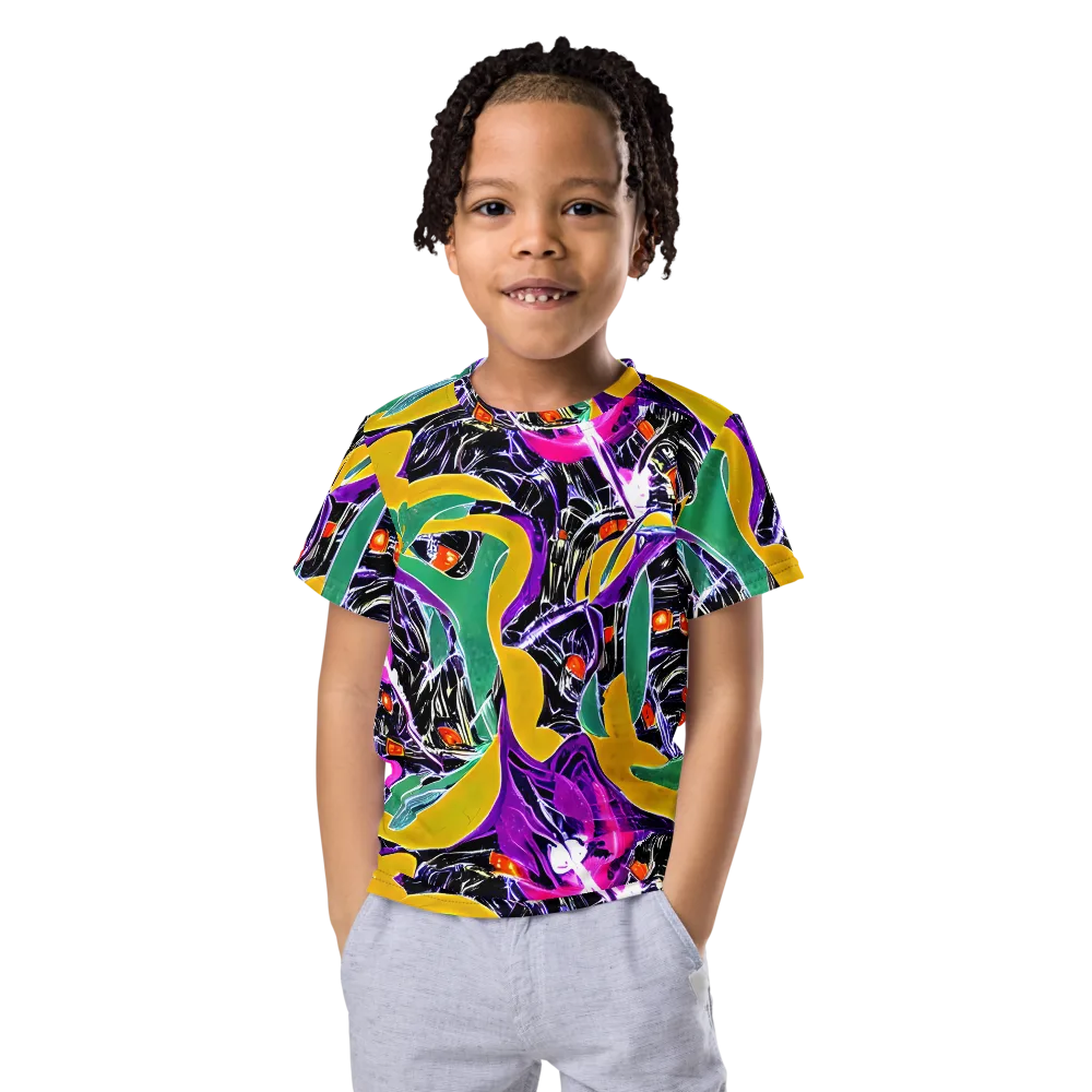 Lacquer Bloom on Kids Crew Neck T-Shirt — Front