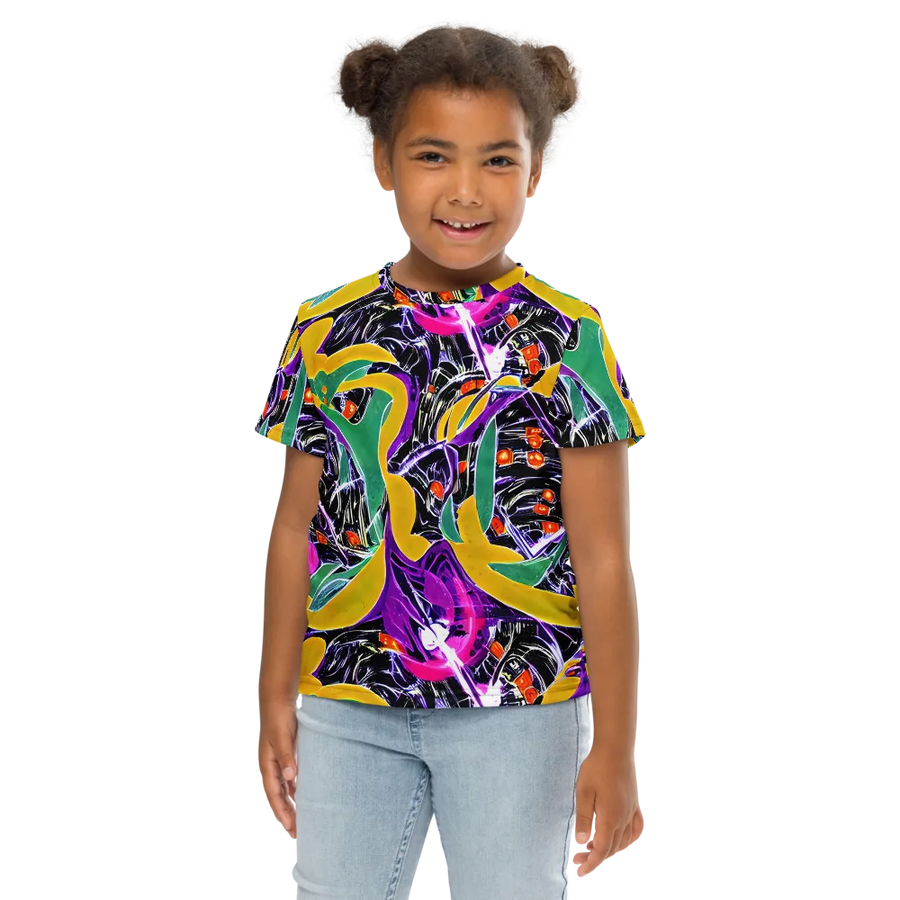 Lacquer Bloom on Kids Crew Neck T-Shirt — Front